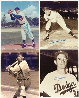 Collection of (20) Brooklyn Dodgers Legend and Stars Single Signed Photographs (Beckett PreCert) (Red Cross Hurricane Relief Lot) 